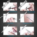 Manicure Pedicure Set Nail Clippers,20 Pieces Stainless Steel Manicure Kit, Professional Grooming Kit, Nail Tools with Luxurious Travel Case(silver) - Image 6