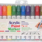 Acrylic Paint Marker Pens Set of 12 Reversible Tip Colored Artist Gold Marker Coloring Pen for Rock Painting Mug Design Ceramic Glass Metal Wood Fabric Canvas DIY Craft - Image 7