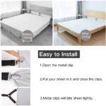 Bed Sheet Fasteners, Adjustable Triangle Elastic Suspenders Gripper Holder Straps Clip for Bed Sheets,Mattress Covers, Sofa Cushion, Plastic+Metal, Black, 4 Pack Short - Image 4