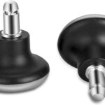 Bell Glides Replacement Office Chair Swivel Caster Wheels to Fixed Stationary Castors, Short Profile Black 5pcs - Image 4
