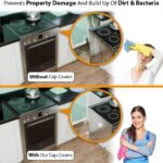 Kitchen Silicone Stove Counter Gap Cover, Easy Clean Heat Resistant Wide & Long Gap Filler, Seals Spills Between Counter, Stovetop, Oven, Washer & Dryer, Set of 2(21 Inches, Matte Black) - Image 3