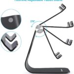 Tablet Stand Adjustable, Phone Stands Tablet Holder: Desktop Aluminum Stand Dock Mount Cradle Compatible with iPad Air Mini Pro Samsung Galaxy Tabs, Phone 12 11 XS Max XR X 6 7 8 Plus, E readers and More Tablets Black(4-13 Inch) - Image 3