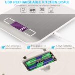 USB Rechargeable Baking Digital Scales 10kg/1g, Kitchen Scale for Food Cooking Coffee, Stainless Steel Anti Fingerprint with Accuracy LCD Display - Image 4