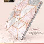 Cosmo Case for New iPad 8th/7th Generation, iPad 10.2 2020 2019 Case, Full Body Trifold with Built in Screen Protector Protective Smart Cover with Auto Sleep/Wake & Pencil Holder(Marble) - Image 4