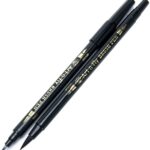 Dual Tip Black Brush Pens for Lettering Calligraphy Pen. Fine and Large Black Brush Marker for Drawing(Pack of 2) - Image 2