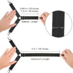 Bed Sheet Fasteners, Adjustable Triangle Elastic Suspenders Gripper Holder Straps Clip for Bed Sheets,Mattress Covers, Sofa Cushion, Plastic+Metal, Black, 4 Pack Short - Image 3