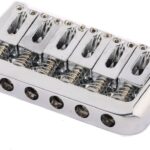 Edged 6 String Non Tremolo Guitar Hardtail Bridge, Chrome - Image 2