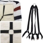Bed Sheet Straps Suspenders Adjustable Triangle Fitted Sheets Corner Holder Clip Elastic Grippers Mattress Pad Cover Fasteners with Metal Clips, Set of 4 - Image 5