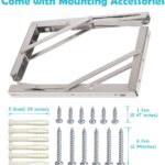 18'' Folding Shelf Brackets Max. Load 440 lb, Heavy Duty Stainless Steel DIY Wall Mounted Shelf Bracket Space Saving for Table Work Bench, Pack of 2 - Image 6