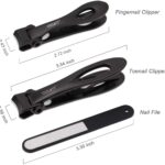 Extra Wide Jaw Opening Nail Clippers for Thick Nails Cutter for Ingrown Toenail Clippers & Fingernails Manicure Set,Pedicure Kit,Men & Women(Black 2PCS) - Image 5