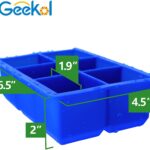 Large Size Ice Cube Trays Food Grade Silicone 6 Giant 2 Inches Ice Cubes Spheres Ice Maker BPA Free Ice Ball Maker for Juice, Whiskey, Beer or Cocktails(Include 1 Ice Tong) - Image 3