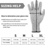 1Pair Cut Resistant Glove Food Grade Level 5 Protection,Safety Kitchen Cut Gloves for Oyster Shucking,Fish Fillet Processing,Mandolin Slicing,Meat Cutting and Wood Carving,Medium[Upgrade] - Image 2