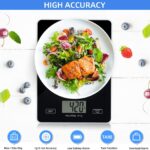 Kitchen Scale Digital Food Scale with Waterproof Tempered Glass Platform, Multifunctional Weight Scale Measuring for Cooking Home Office Use and LED Backlit Display 5kg/11lb(Batteries Included) - Image 2