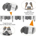 Broom Mop Holder Wall Mount Stainless Steel Wall Mounted Garden Tool Storage Tool Rack Storage & Organization for Your Home,Kitchen,Bathroom,Garage,Closet and Shed(3 Racks 4 Hooks) - Image 2