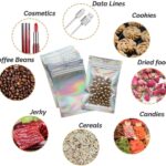 100 Pieces Resealable Zip Lock Bags, Smell Proof Front Clear Flat Aluminum Foil Laser Silvery Color Bags for Food Storage Accessory Packing(10x15cm) - Image 5