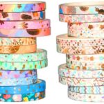 Gold Washi Tape Set VSCO Decorative Tape for DIY Crafts, Bullet Journals, Planners, Scrapbooking, Wrapping 5mm Wide(Candy 24)