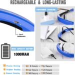LED Neck Reading Light, Book Light for Reading in Bed, 3 Colors, 6 Brightness Levels, Bendable Arms, Rechargeable, Long Lasting, Blue, Perfect for Reading, Knitting, Camping, Repairing - Image 3