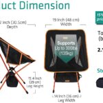 YIZI GO Portable Camping Chair Compact Ultralight Folding Backpacking Chairs in a Carry Bag, Heavy Duty 300 lb Capacity, for Hiker, Camp, Beach, Outdoor … - Image 4