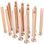 DIY 20 Pack Set of 130 mm / 5.1 inch Cross Wooden Core Wax Wicks Complete with Metal Base Anchor Holders for Handmade Candle Making - Image 6