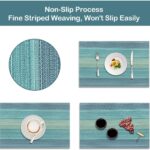 Placemats Set of 4 for Dining Table, Washable Woven Vinyl Placemat Non Slip Heat Resistant Kitchen Table Mats, Easy to Clean(Light Blue) - Image 5