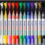Acrylic Paint Marker Pens Set of 12 Reversible Tip Colored Artist Gold Marker Coloring Pen for Rock Painting Mug Design Ceramic Glass Metal Wood Fabric Canvas DIY Craft - Image 6