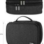 Electronics Travel Organizer Storage Bag, Double Layer Universal Traveling Gear Accessories Carrying Case Pouch for iPad Mini Cables Phone Chargers Adapter Flash Hard Drive and More Black - Image 4