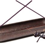 Incense Burner Incense Holder Wood Handmade Extra Large Boat Shaped Incense Stick Holder 28x10cm for Nag Champa, Sandalwood Incense, and More with Bonus Ant Insence Holder Anti Slip