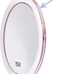 15X Magnifying Mirror with 3 Mounting Suction Cups Used for Precise Makeup Application Eyebrows/Tweezing Blackhead/Blemish Removal Bathroom/Travel Makeup Mirror (Rose Gold)(6 inches Round) - Image 4