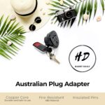 SAA Certified UK/US/JP/CA to AU/NZ adapter plug, Travel Adapter UK/US Plug Convert to 3 Pin Australian/New Zealand, International power adapters, Adapter Plug Socket Plug with Insulated Pins, (1 piece, black)(1 Piece) - Image 4