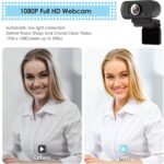 Webcam HD 1080p Web Camera, USB PC Computer Webcam with Microphone, Laptop Desktop Full HD Camera Video Webcam 110 Degree Widescreen, Pro Streaming Webcam for Recording, Calling, Conferencing, Gaming - Image 2