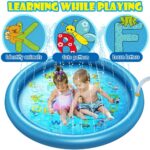 Splash Pad Water Sprinkler Mat for Kids, 68'' 3 in 1 Summer Wading Pool Outdoor Play Mat, Inflatable Water Kiddie Pool Toys for Kids, Boys, and Girls Playing & Learning(Upgraded 2020 Version) - Image 3