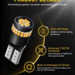 194 LED Light Bulb,Super Bright Amber Yellow 168 2825 W5W T10 Wedge 24 SMD 3014 Chipsets LED Replacement Bulbs for Car Dome Map License Plate Lights(Pack of 10) - Image 2