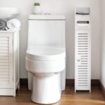 Toilet Roll Holder,Toilet Paper Roll Holder with Slim Shelf,Over Toilet Storage for Toilet Paper Bulk,Narrow Shelf for Bathroom Accessories,Bathroom Storage for Toilet Tissue,White by AOJEZOR - Image 4