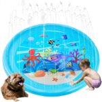 Upgraded Sprinkler Pad Water Spray pad Splash Play Mat 170cm Outdoor Water Toys, Outdoor Splash Pad Sprinkler for Kids
