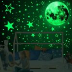 3D Glow in The Dark Stickers, 435pcs Luminous Dots Stars and Moon DIY Wall Stickers for Ceiling Or Walls, Glow Brighter and Longer Perfect for Kids Bedroom Living Room Decoration