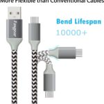 USB C Cables Nylon Braided Durable USB 2.0 Type C Cable for Galaxy S10 S9/S8, Moto Z2/Z3/One, LG V30/G6, etc (Rose,Black,White)(3 Pack, 1.83m) - Image 3