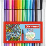 Felt tip Pen 68 6815 1 Assorted Fibre Felt Tip Pens Wallet of 15, Multicoloured,(49432)