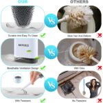 Toilet Brush and Holder Set Wall Mounted, Anti Rust WC Silicone Bristles Toilet Bowl Cleaner Brush Kit with Tweezer and Stainless Steel Handle for Bathroom Storage Household - Image 5