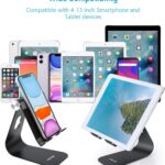 Tablet Stand Adjustable, Phone Stands Tablet Holder: Desktop Aluminum Stand Dock Mount Cradle Compatible with iPad Air Mini Pro Samsung Galaxy Tabs, Phone 12 11 XS Max XR X 6 7 8 Plus, E readers and More Tablets Black(4-13 Inch) - Image 4