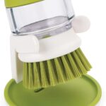 Palm Scrub Soap Dispensing Washing Up Brush with Storage Stand Green - Image 2