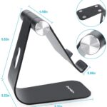 Tablet Stand Adjustable, Phone Stands Tablet Holder: Desktop Aluminum Stand Dock Mount Cradle Compatible with iPad Air Mini Pro Samsung Galaxy Tabs, Phone 12 11 XS Max XR X 6 7 8 Plus, E readers and More Tablets Black(4-13 Inch) - Image 5