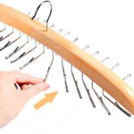 Wooden Tie Hanger Rotating Twirl 24 Ties Organizer Rack Hanger Holder Hook(2-Pack) - Image 4