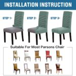 Stretch Dining Chair Slipcovers Jacquard Removable Washable High Dining Room Chair Protector Covers Sets Parson Chair Protector Cover Perfect for Dining Room, Hotel, Ceremony(6, Sage) - Image 5