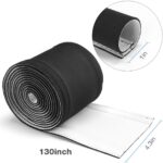 Cable Management Sleeve , Cuttable Neoprene Cord Management Organizer System, Flexible Cable Wrap Cover Wire Hider for Desk TV Computer Office Home Theater Reversible Black/White, Small(130" x 4.3") - Image 2