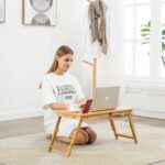 Laptop Tray Desk Bamboo Adjustable Table Foldable Breakfast Serving Right Left Hand Bed Tray Large Size with Leg Cover - Image 7