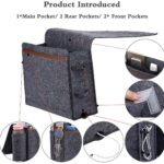 Bedside Caddy, Thick Sofa Storage Organizer, Table Cabinet Hanging Storage Organizer, Holder Bag for Laptop Book Phone Charger Bottle and other, Ideal for Dorm, Bed, Sofa - Image 3
