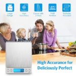 Digital Kitchen Scale 3000g 0.01oz/ 0.1g Pocket Cooking Scale Mini Food Scale Pro Electronic Jewelry Scale with Back Lit LCD Display Tare & PCS Functions Stainless Steel Batteries Included - Image 3