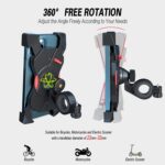 Bike Phone Mount Universal Bicycle/ Motorcycle Cell Phone Holder Smartphone Cradle Clamp 360° Rotatable for iPhone 7/7+/6/6+/6S/6S+/5S/5C, Samsung Galaxy S3/S4/S5/S6/S7/S8 Note 3/4/5,Nexus,HTC,LG & GPS Devices GPS Other Devices - Image 4