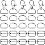 50Pcs Keychain Bulk with Key Chain Swivel Hook D Rings and Slide Buckles for Handbag Purse Hardware Craft