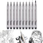 10PC Fineliner Pens Micro Needle Art Drawing Set Signature Archival Drawing Ink Brush Waterproof Fineliner Pens for Writing,Artist Illustration,Office Documents,Sketching,Comic Scrapbooking - Image 3